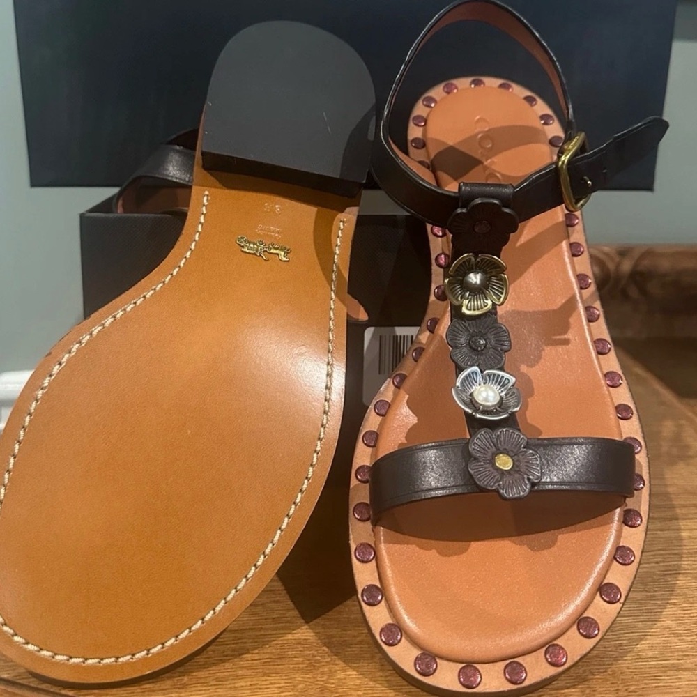 Coach Tea Rose sandals